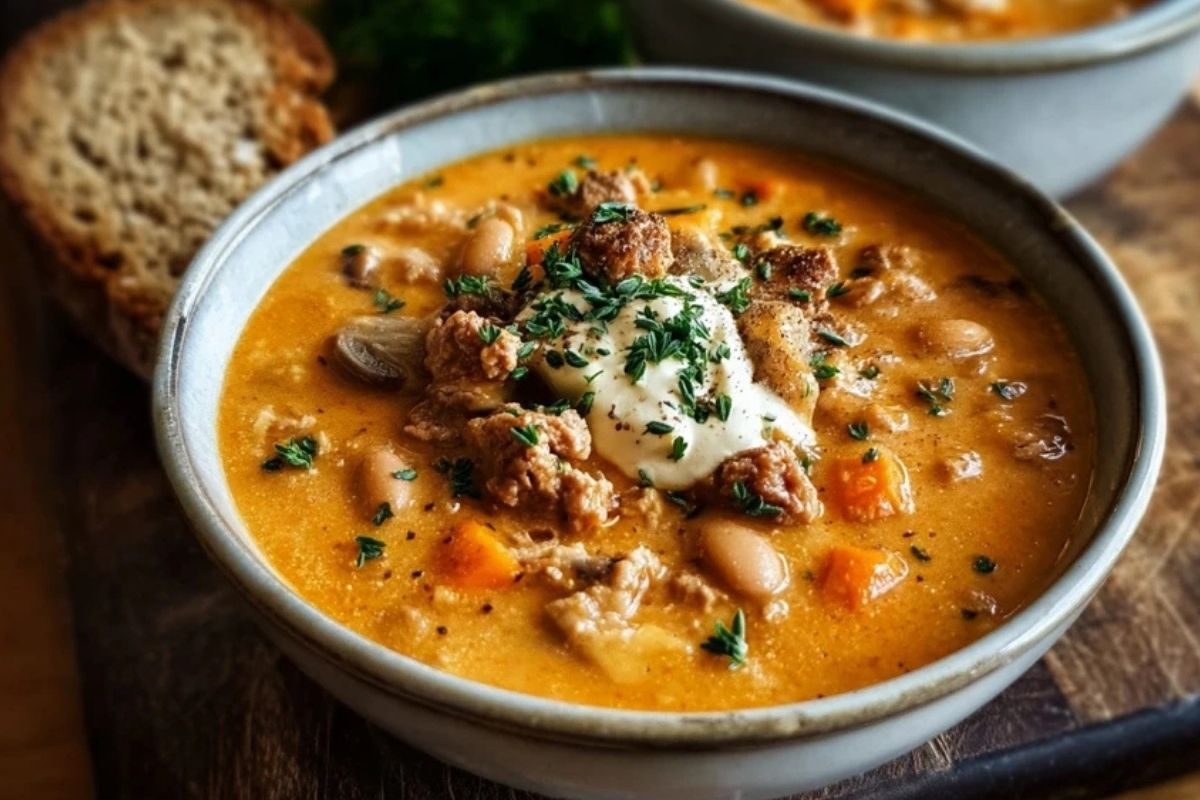 Cremige Truthahn-Kürbis-Chili