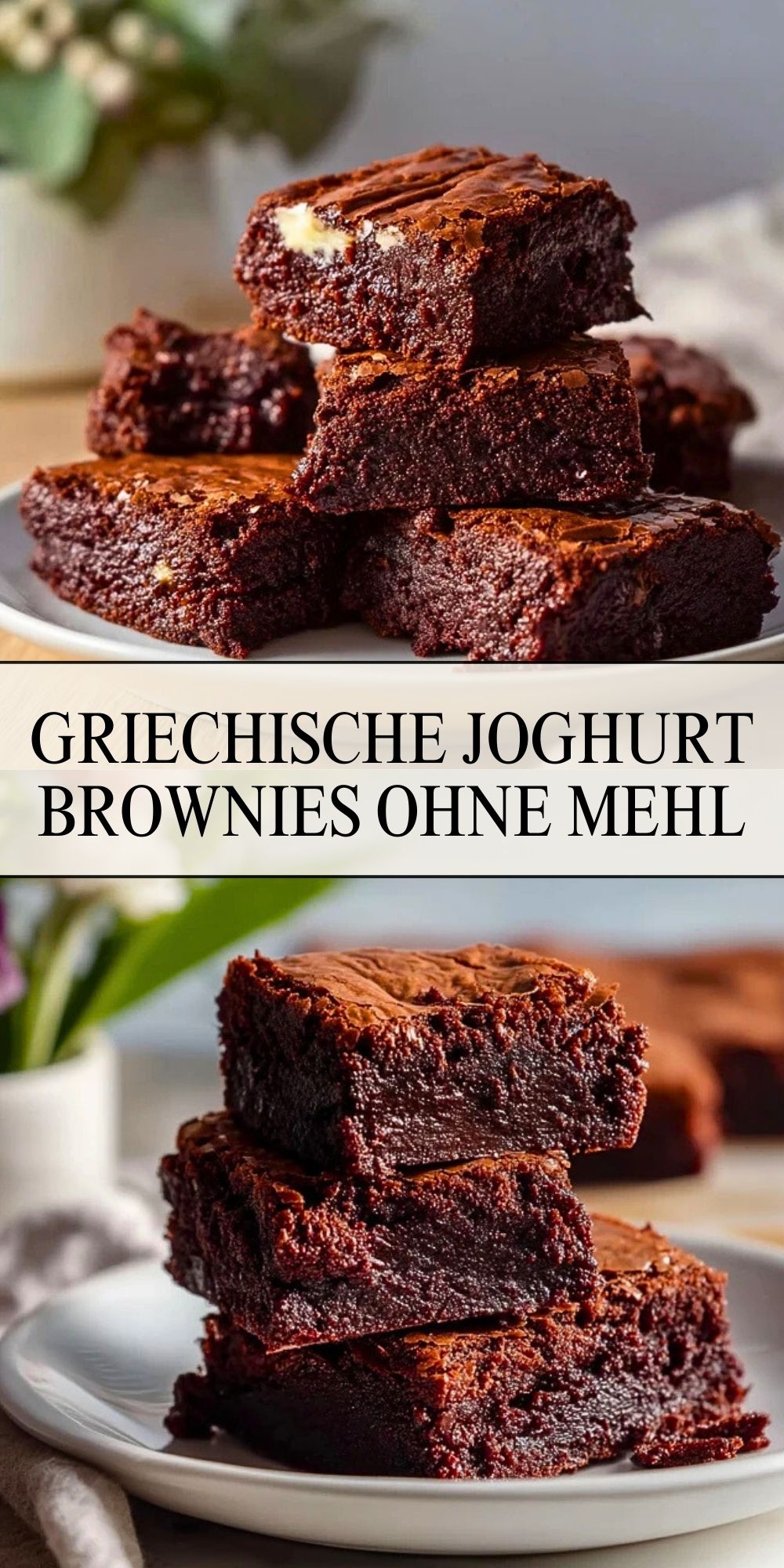 Griechische Joghurt Brownies ohne Mehl