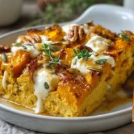 Kürbis-Hüttenkäse-Auflauf