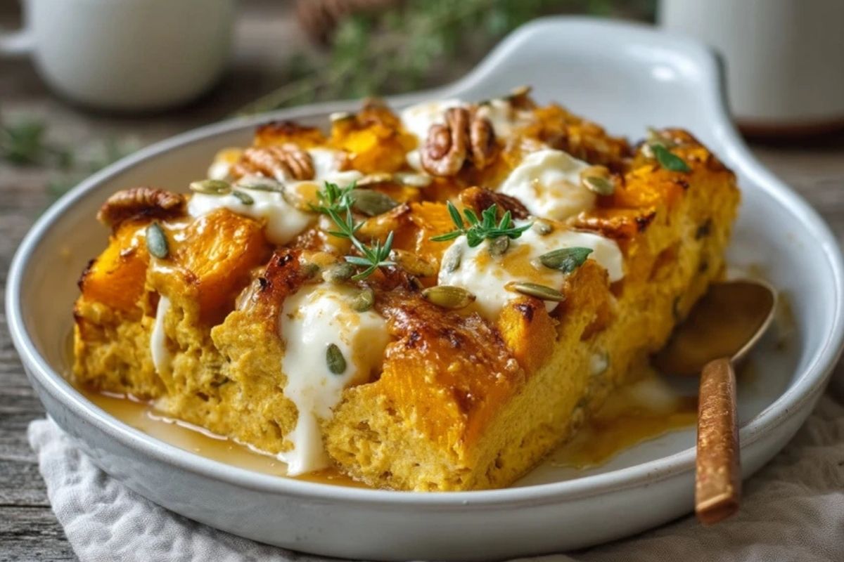 Kürbis-Hüttenkäse-Auflauf