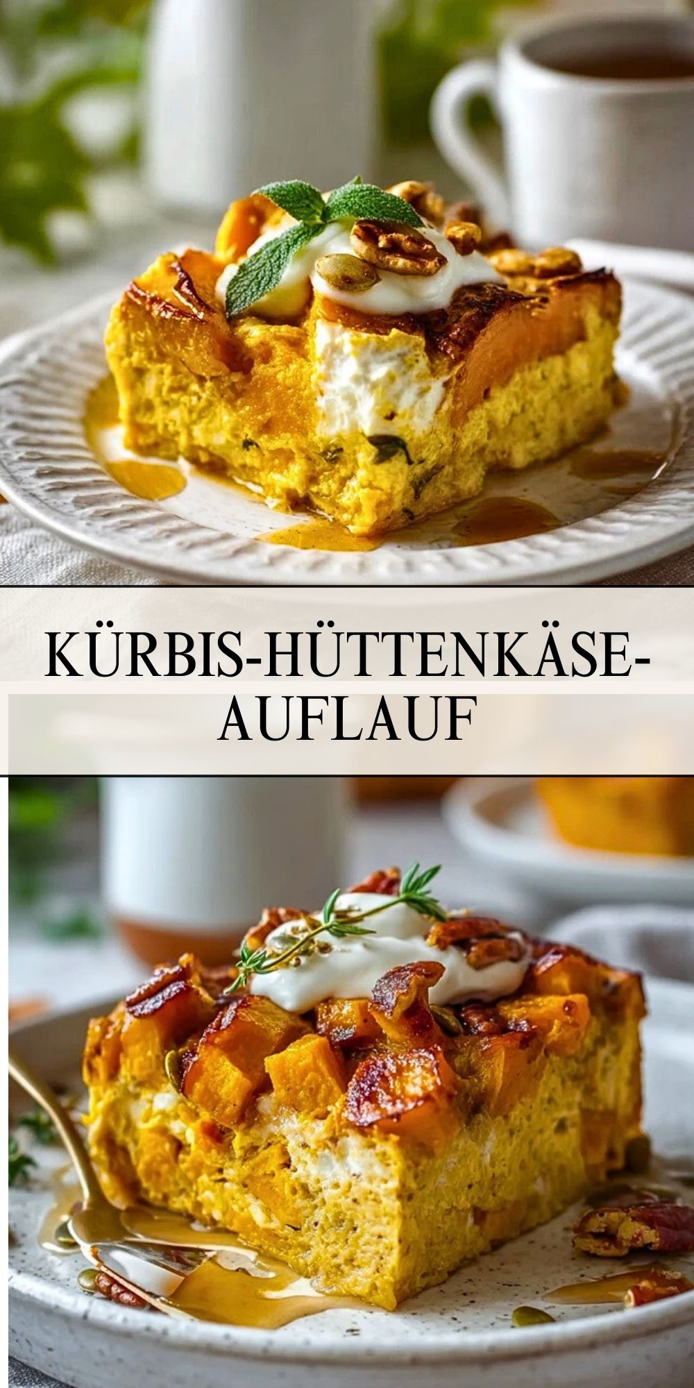 Kürbis-Hüttenkäse-Auflauf
