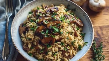 Pilzrisotto aus einem Topf