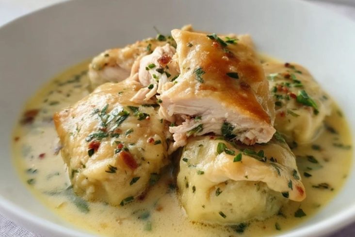 Schnelle Hähnchen mit Knödeln