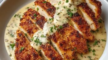 Cremig Gebackenes Hähnchen mit Knoblauchsoße