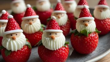 Erdbeer-Santas ohne Backen