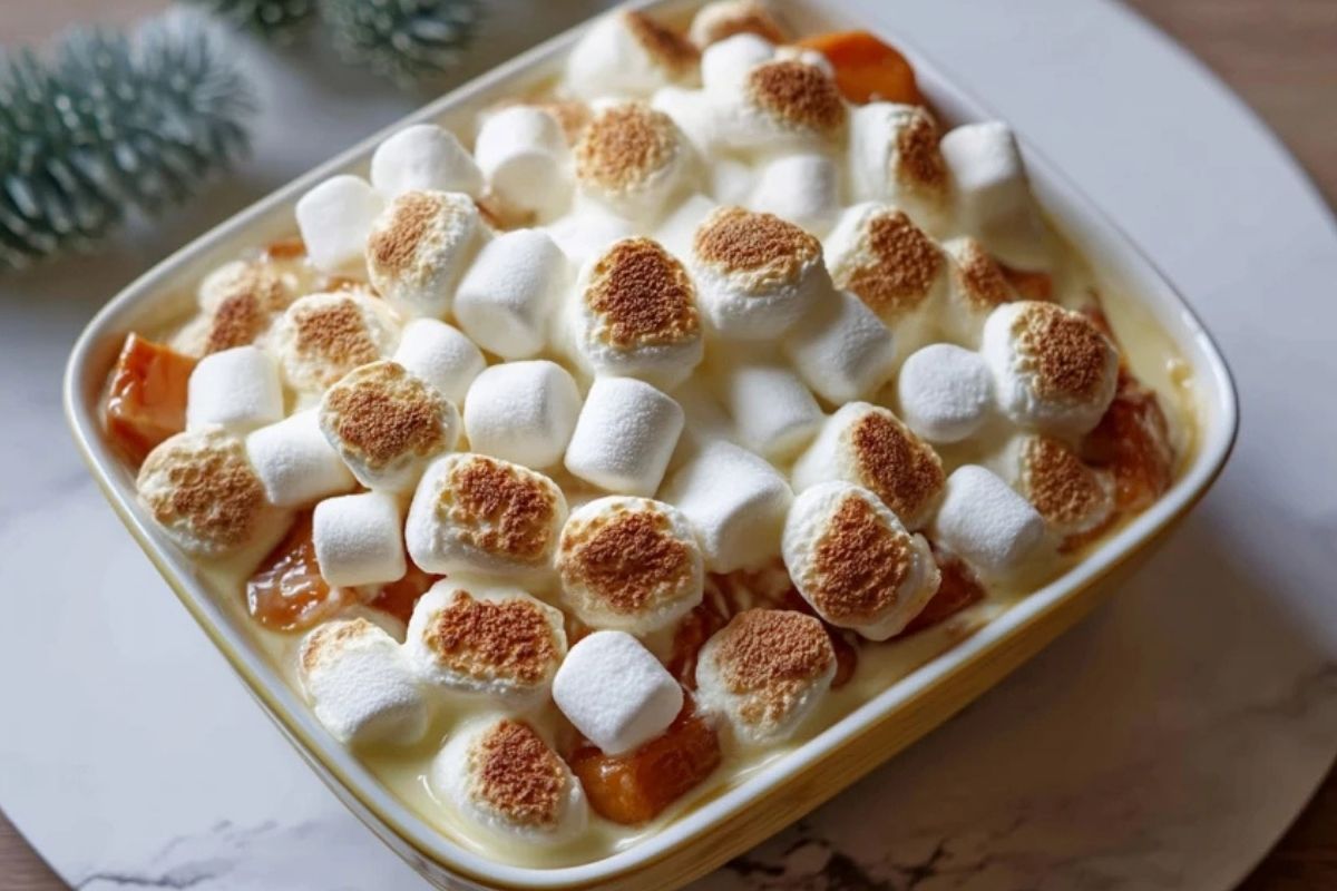 Glasiert Kandierte Süßkartoffeln Mit Marshmallows