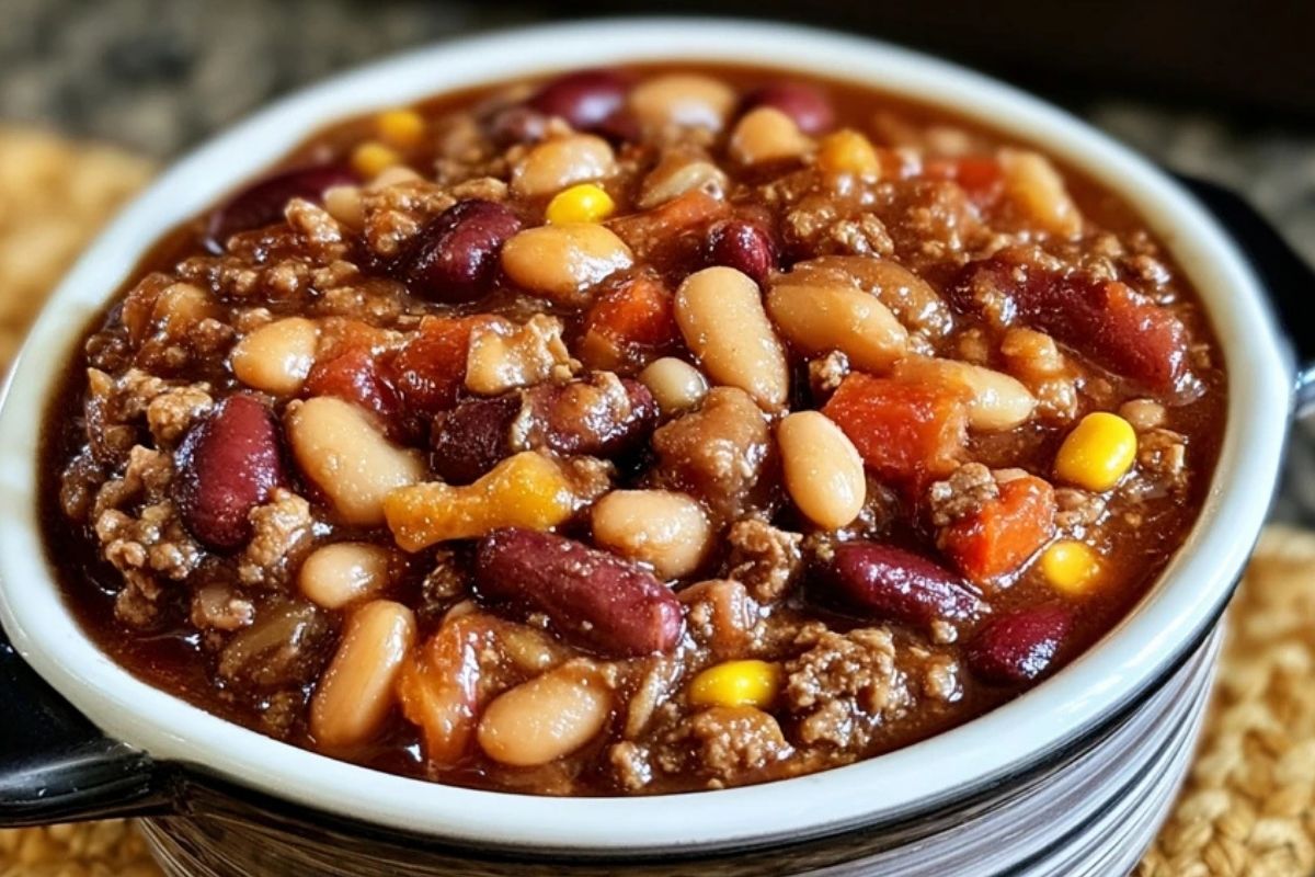 Herzhafte Cowboybohnen aus dem Slow Cooker