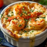 Hummer-und-Garnelen-Topf mit Bisquitdecke