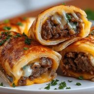 Knoblauchbutter Cheeseburger Rolle