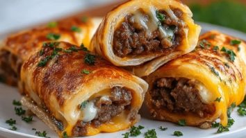 Knoblauchbutter Cheeseburger Rolle