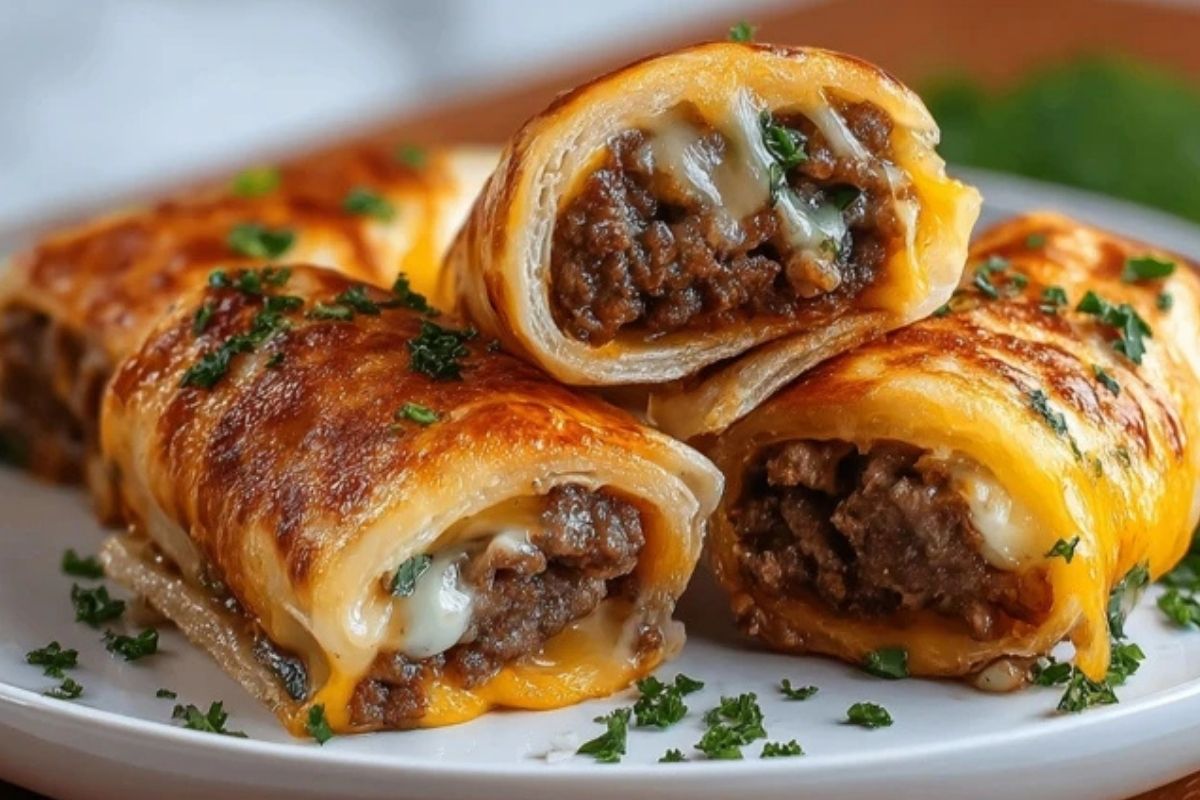 Knoblauchbutter Cheeseburger Rolle