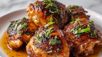 Ahornsirup Glasierte Hähnchenschenkel