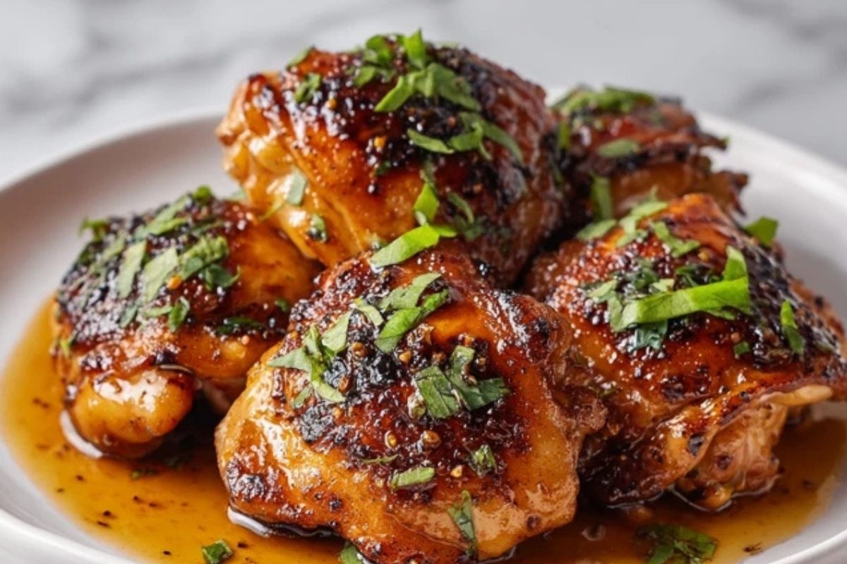 Ahornsirup Glasierte Hähnchenschenkel