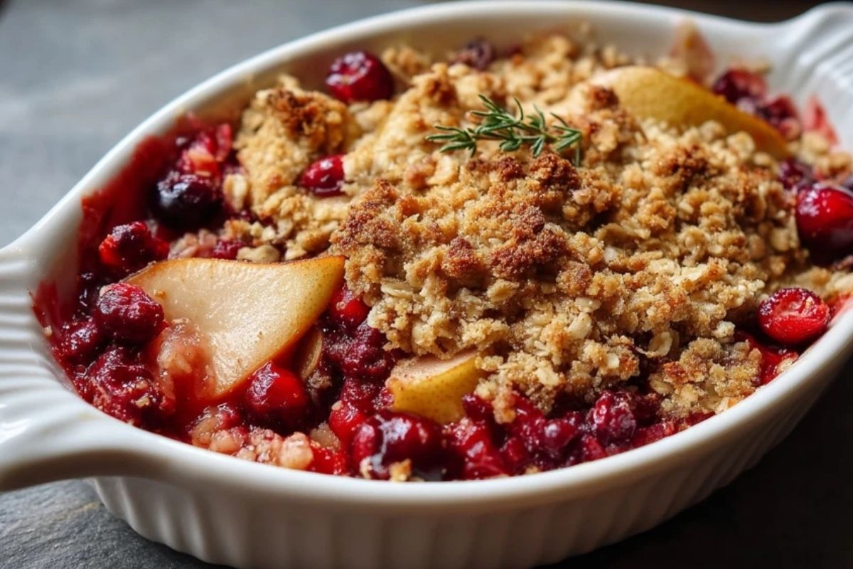 Birnen-Cranberry-Crumble