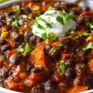Einfaches Schwarze-Bohnen-Chili