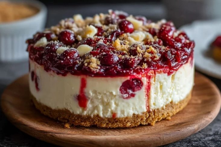 Käsekuchen Mit Cranberries Und Weißer Schokolade
