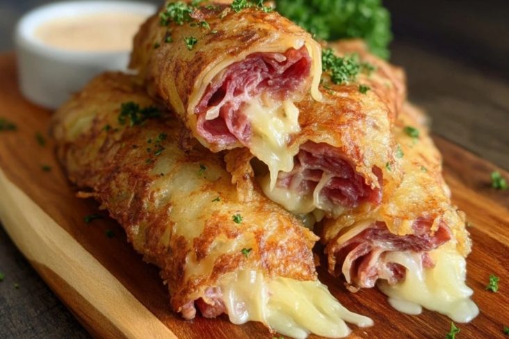 Keto Knusprige Reuben-Röllchen