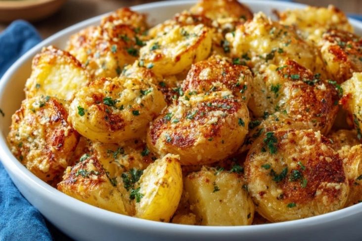 Knusprige Käse-Knoblauch-Kartoffeln