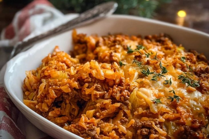Kohlrouladen Auflauf mit Hackfleisch und Reis