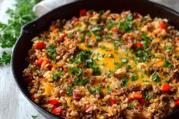 Perfekte Hackfleisch-Reis-Pfanne