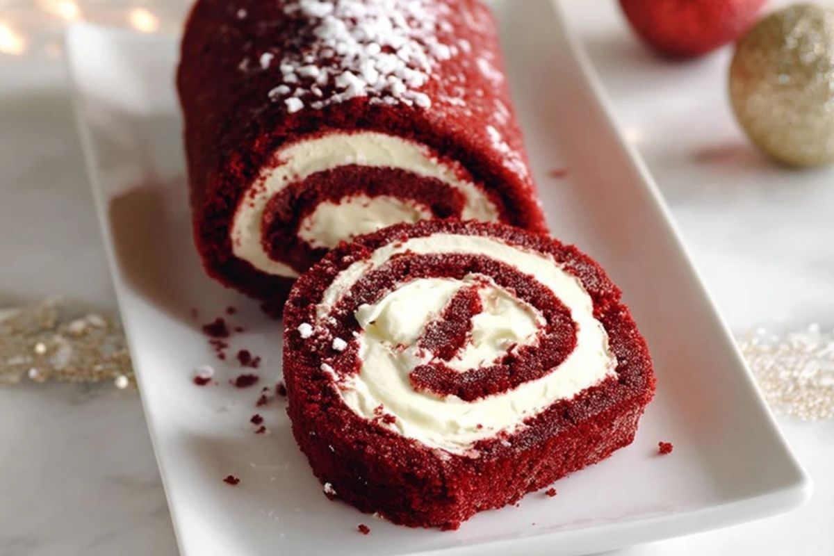 Weihnachtliche Rote Samtrolle